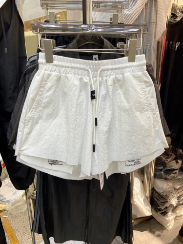 Dongdaemun fashion sports style casual shorts women's summer new drawstring elastic high waist thin A-line wide-leg pants
