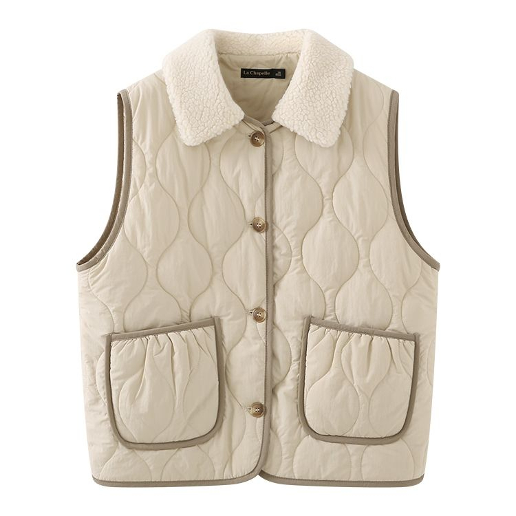 2023 Padded Vest Women's Autumn and Winter Cotton Cotton Loose Korean Style Japanese Vest High Sense Sleeveless Vest Jacket