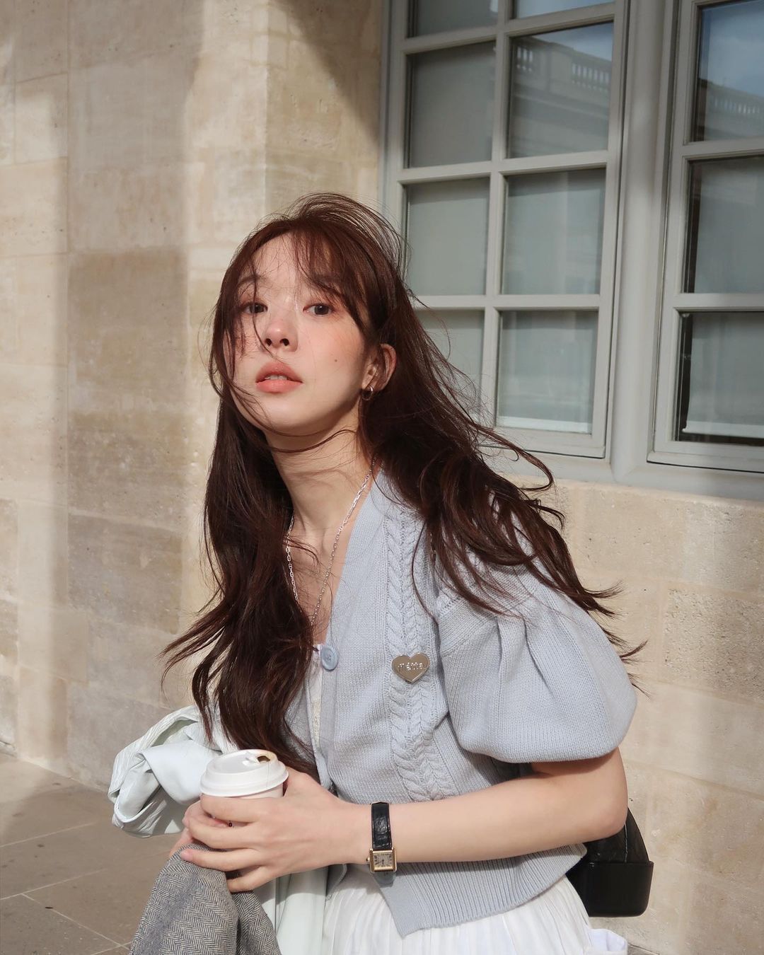 now!  Korea Fletta Korean Knitwear Short-sleeved Summer Top Cardigan V-Neck Loose Miss Wu Same Style