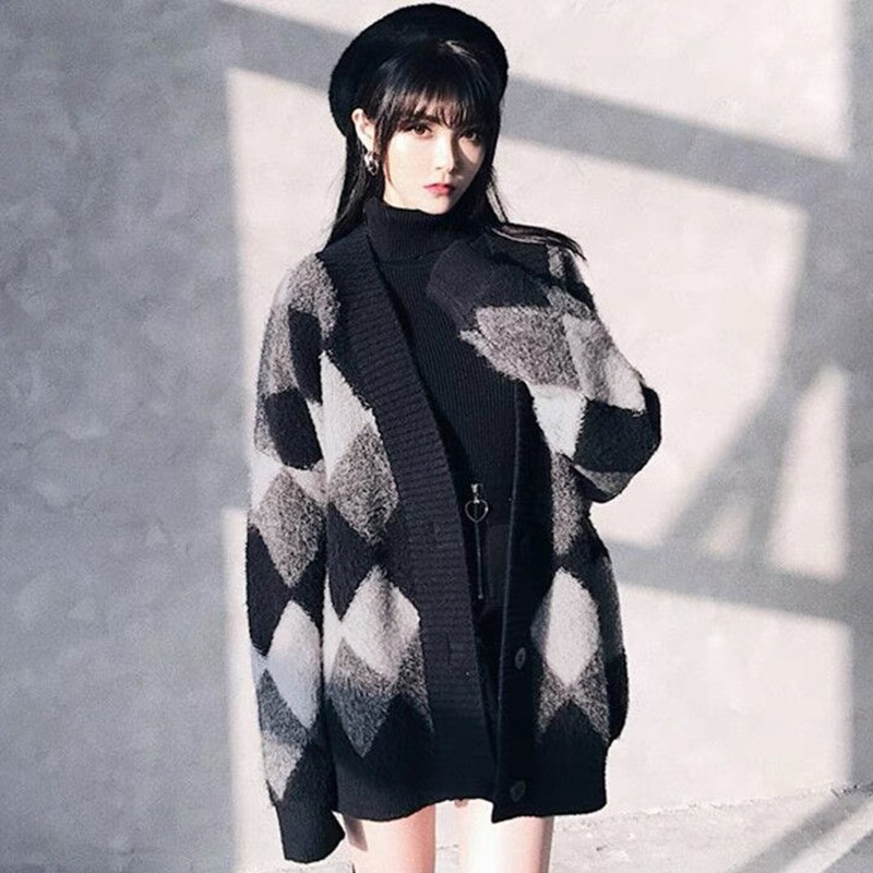 2023 new Korean Dongdaemun good quality outerwear gentle wind college lazy wind sweater female Gao Liang clothing