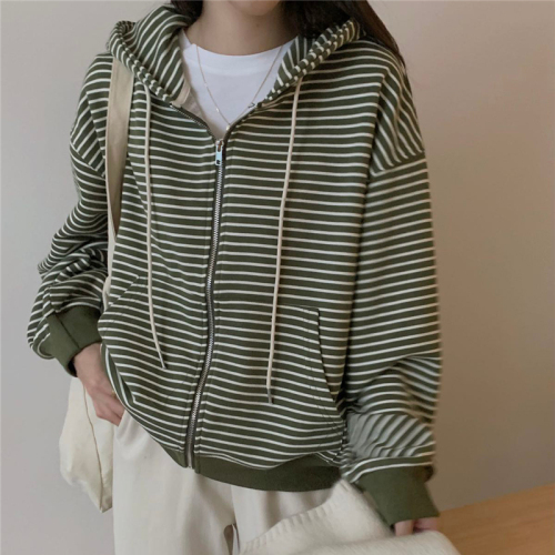 Large fish scales 260g 100% polyester fiber thin sweater women's hooded stripes double-layer cap with back wrap