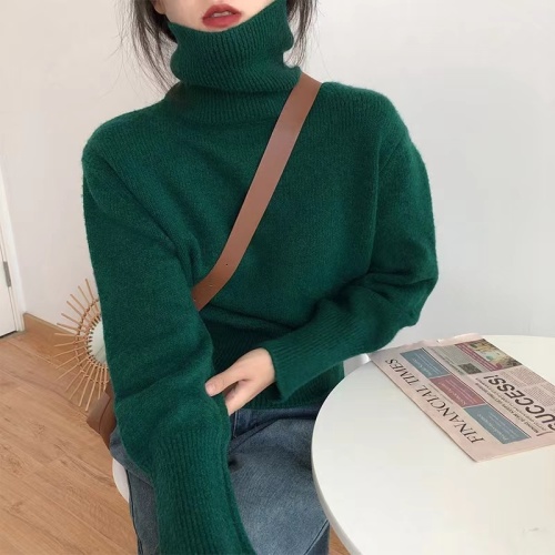 Net red turtleneck sweater ins design sense niche bottoming knitting short section autumn and winter new Korean version of knitted sweater women