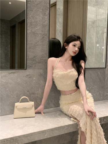 Real price real price Temperament ladies light luxury high-end suit women's summer tube top skirt two-piece set