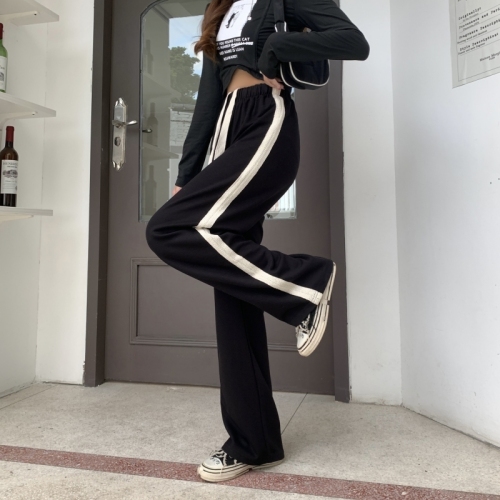 Big Fish Scale Autumn Clothes Korean Style High Street Casual Sports Pants Women Wide Legs Look Thin
