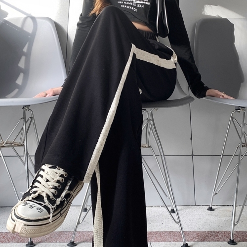 Big Fish Scale Autumn Clothes Korean Style High Street Casual Sports Pants Women Wide Legs Look Thin