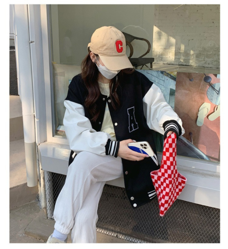 Towel embroidered + thin, thick baseball uniform women's fish scale thin section trendy Korean version all-match jacket bf lazy wind couple
