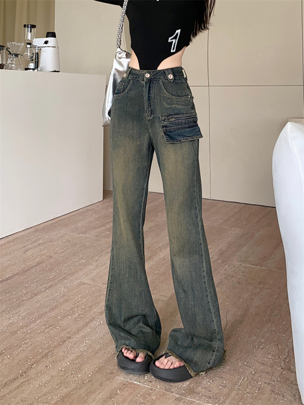 Jeans women's 2023 new summer high waist thin and small micro-flared pants women's autumn clothes