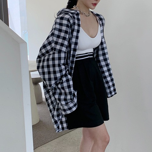 Original spot loose buttoned rear slit sunscreen long-sleeved shirt