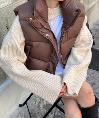 Original spot collar warm bread jacket vest