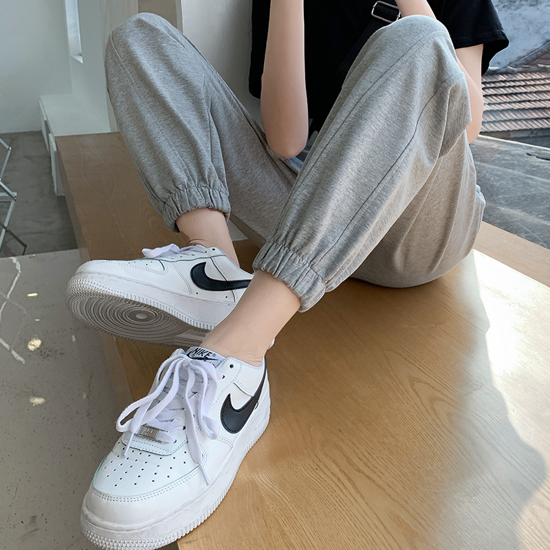 Sports pants women's 2023 spring and autumn thin section Korean version loose and thin beamed feet casual harem pants