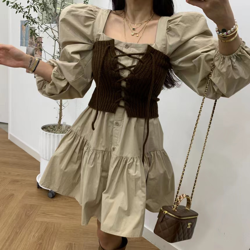 2023 Autumn New Arrival Solid Color Bandage Knit Tube Top Vest