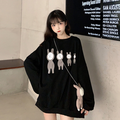 Autumn Korean version of the loose round neck salt sweater women's ins tide super hot new fashion all-match long-sleeved top coat