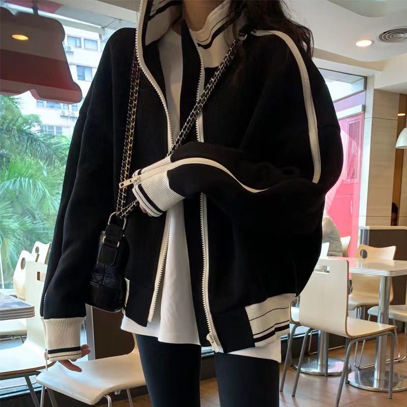 Double-layered ruffled Chinese cotton-covered milk silk + Chinese cotton-covered silver fox velvet baseball jacket for women