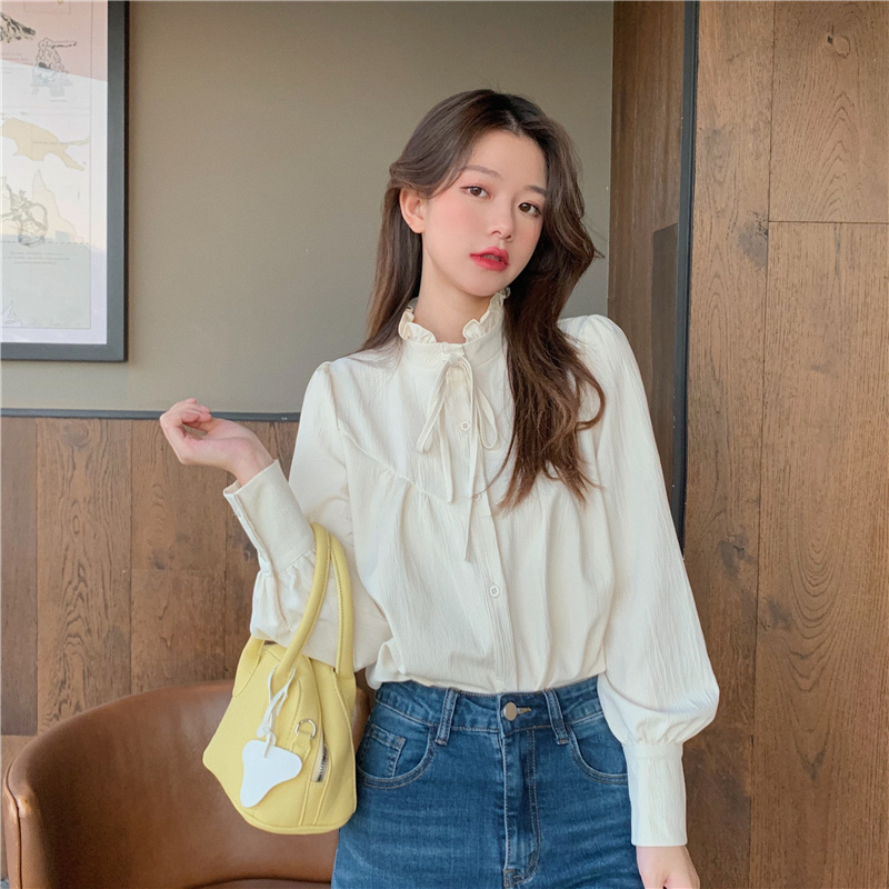 Early autumn design sense niche shirt new French long-sleeved shirt