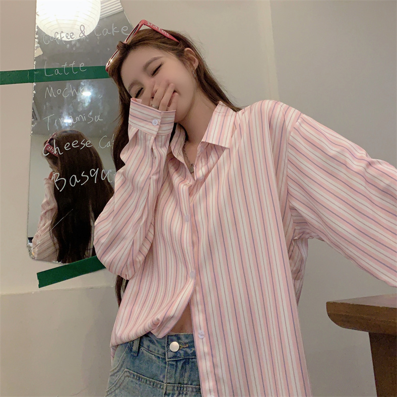 Striped shirts 2023 early spring high-end women's shirts and tops design niche jackets French shirts spring clothes