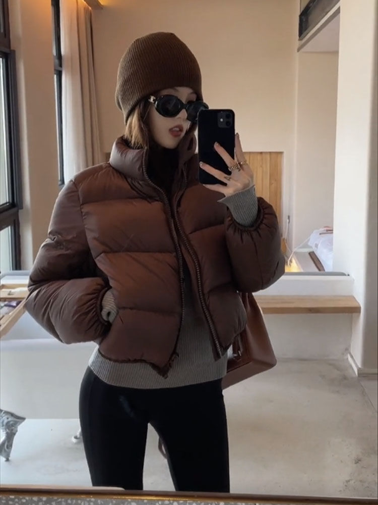 LEIYU short three-proof thickened new down padded jacket women's stand-up collar small bread clothing European and American ins jacket