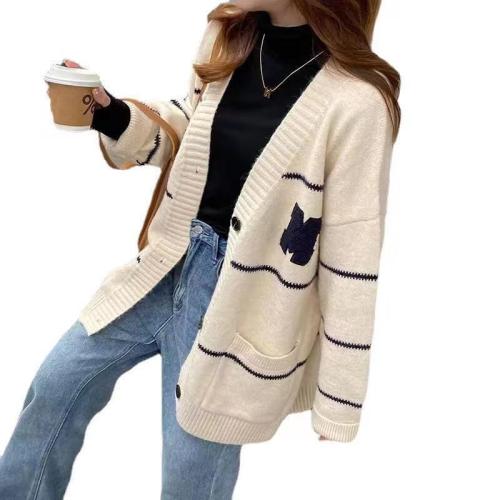 Women's sweater jacket women's clothing  new loose lazy wind outerwear spring and autumn knitted cardigan top