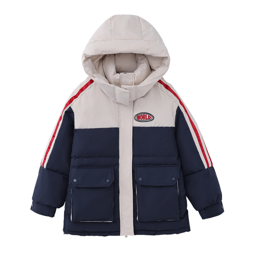 Duck and duck with the same style 2023 autumn and winter new contrast color down padded jacket female loose thickened warm padded jacket