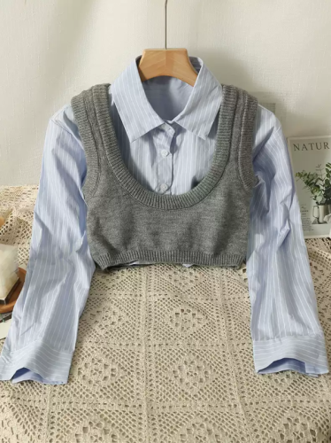 Early autumn new design sense knitted vest vest short section