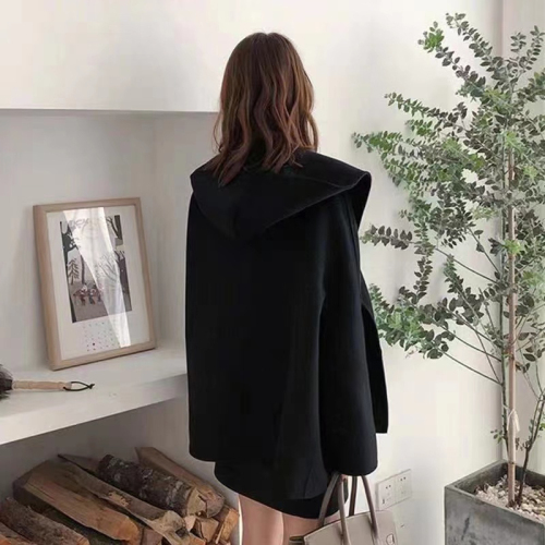 Double-sided woolen coat autumn and winter all-match small fragrance short French cloak woolen coat female students short section