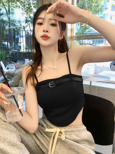 Summer hot girl sexy belt button design wrapped chest camisole female tube top anti-light base