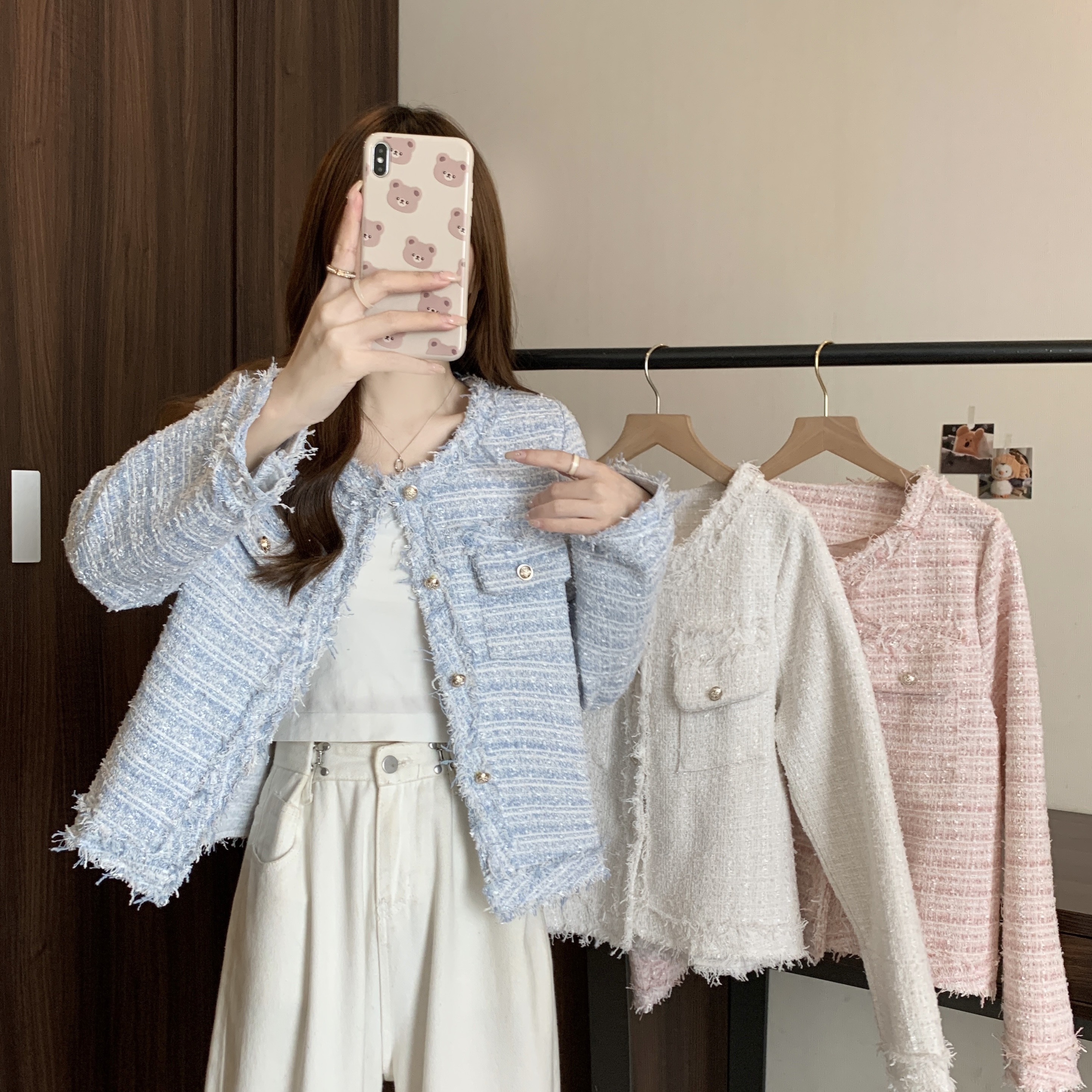 Short coat for women, new design for autumn, small fragrance, French lady, high-end and temperament top