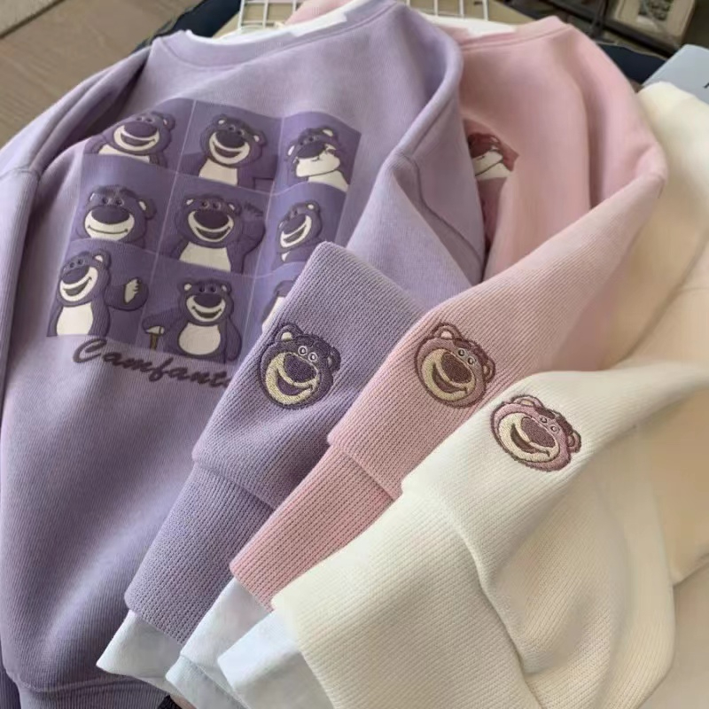 Official picture of extra large size 300 pounds lazy style bf sweatshirt for women spring and autumn 2023 thin top