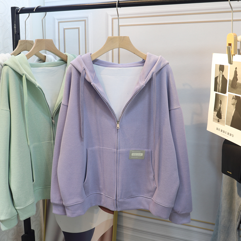 Official photo ~ Minnie composite velvet back collar hooded sweatshirt for women Korean style new hooded jacket