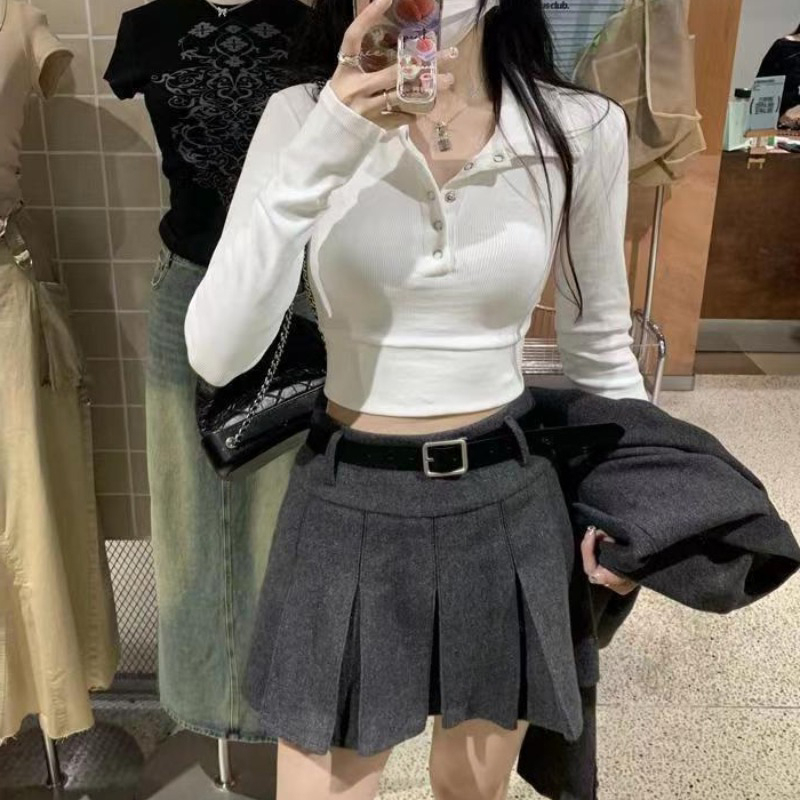40 count cotton rib Pure Desire Sweet Girl Polo Neck Sweater Women's Spring and Autumn Slim Fit