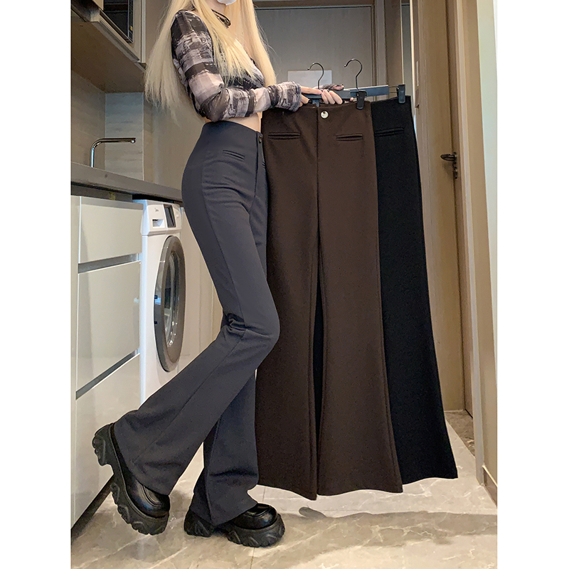 2023 new autumn and winter casual pants design suit pants women's micro-flare slim slim pants