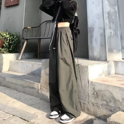 American overalls, parachute pants, small fashion parachute pants, retro casual summer and autumn couple sports trousers