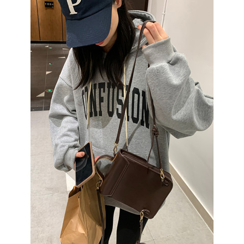 Autumn and winter velvet sweatshirt for women Korean style trendy student loose lazy style long-sleeved ins thickened top hooded jacket cec