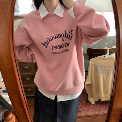Super hot cec sweatshirt for women spring and autumn Korean version oversize hooded thin jacket ins trendy student loose top