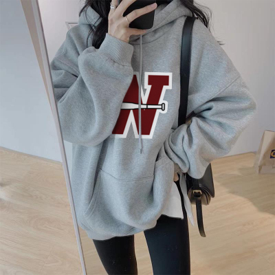 Autumn and winter velvet sweatshirt for women Korean style trendy student loose lazy style long-sleeved ins thickened top hooded jacket cec