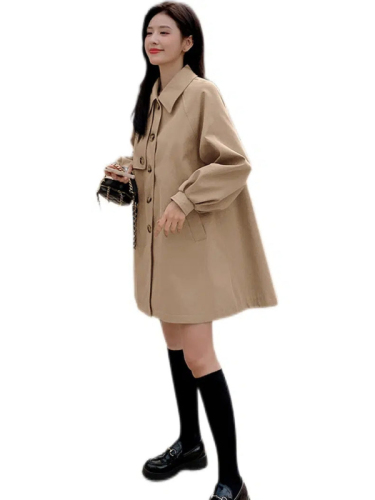 Windbreaker women's mid-length spring and autumn 2023 new Korean style khaki temperament coat women's small popular coat trend