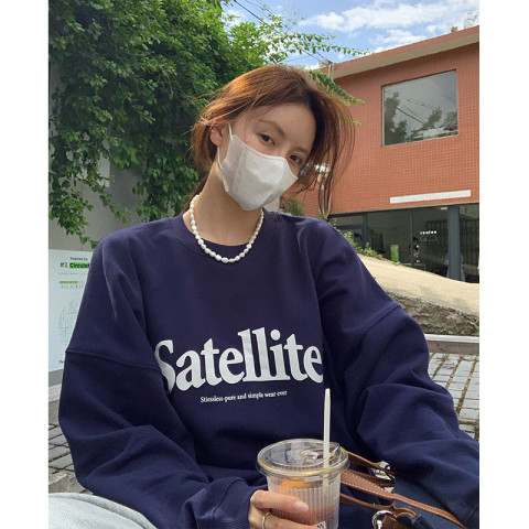 Harajuku BF thickened velvet pullover round neck sweatshirt for female students salt loose top autumn and winter coat lazy style