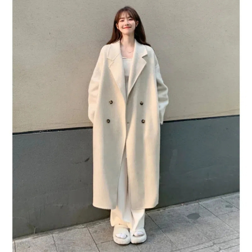 High-end woolen coat women's 2023 autumn and winter new woolen coat small Hepburn style Korean style