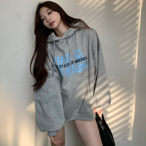 Autumn and winter velvet sweatshirt for women Korean style trendy student loose lazy style long-sleeved ins thickened top hooded jacket cec