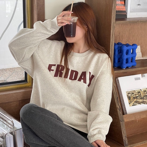 Harajuku BF thickened velvet pullover round neck sweatshirt for female students salt loose top autumn and winter coat lazy style