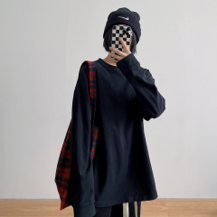 White long-sleeved T-shirt for women, 2023 new autumn and winter loose bottoming top