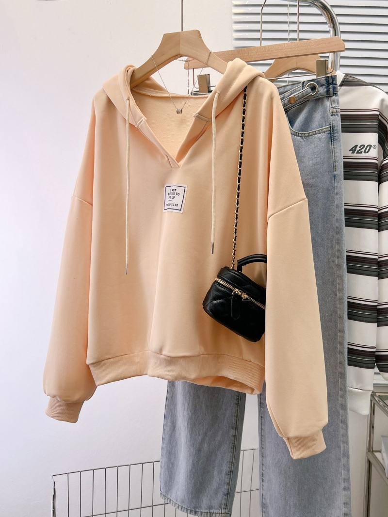 9098# New large size big fish scale autumn Korean style hooded sweatshirt for women loose large version thin style niche