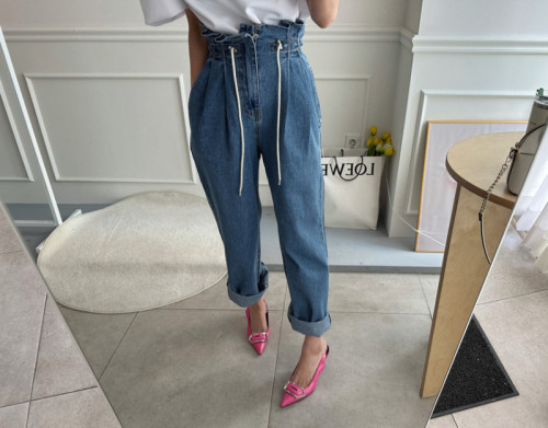 Bud drawstring denim trousers