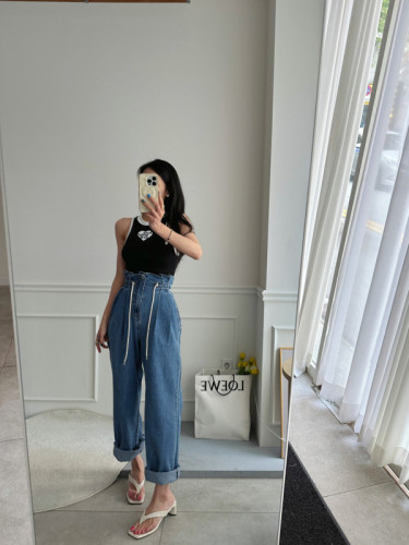 Bud drawstring denim trousers