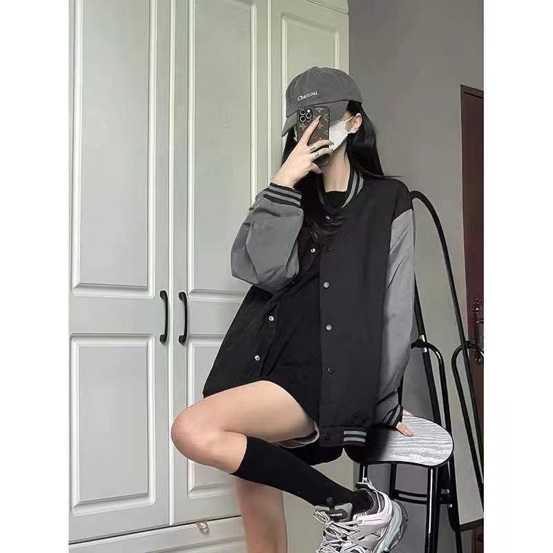 Autumn new college style baseball uniform female loose fried street vintage student all-match jacket thin section coat