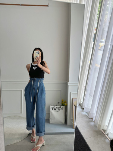 Bud drawstring denim trousers