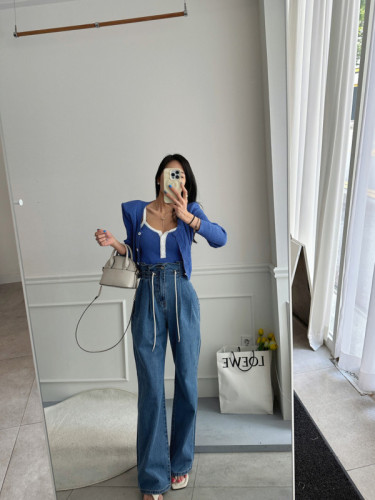 Bud drawstring denim trousers