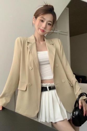 All three standards, high-end, thin, long-sleeved blazer for small people, loose, slim and versatile top
