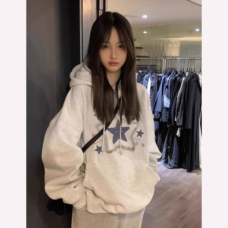 Anti-cotton Chinese cotton composite milk silk 300g silver fox velvet 400g hooded sweatshirt for women