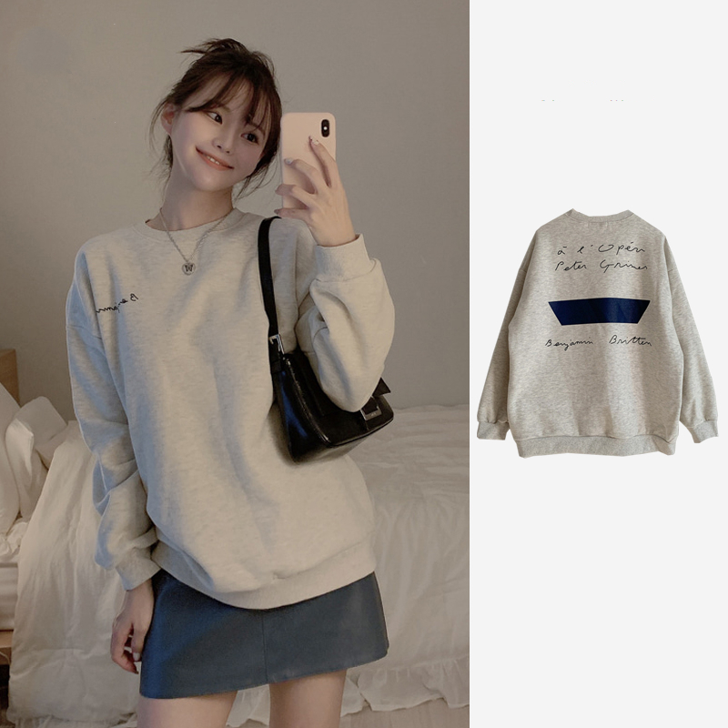 Official photo 260g large fish scale sweatshirt women's large size back collar shoulder line M-XXXL