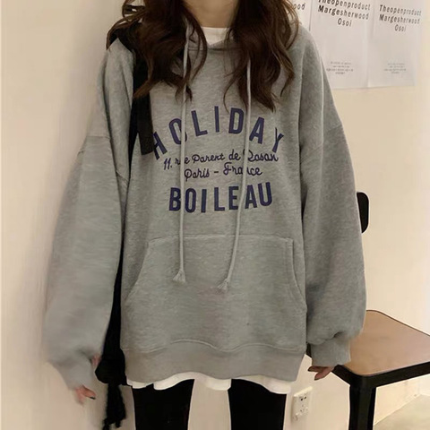 Hooded sweatshirt for women, autumn and winter new Korean version, loose and super popular jacket, versatile student tops